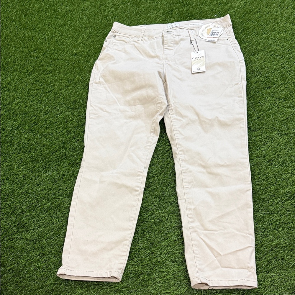 Curvy High-Rise Straight Leg Pants - Cream